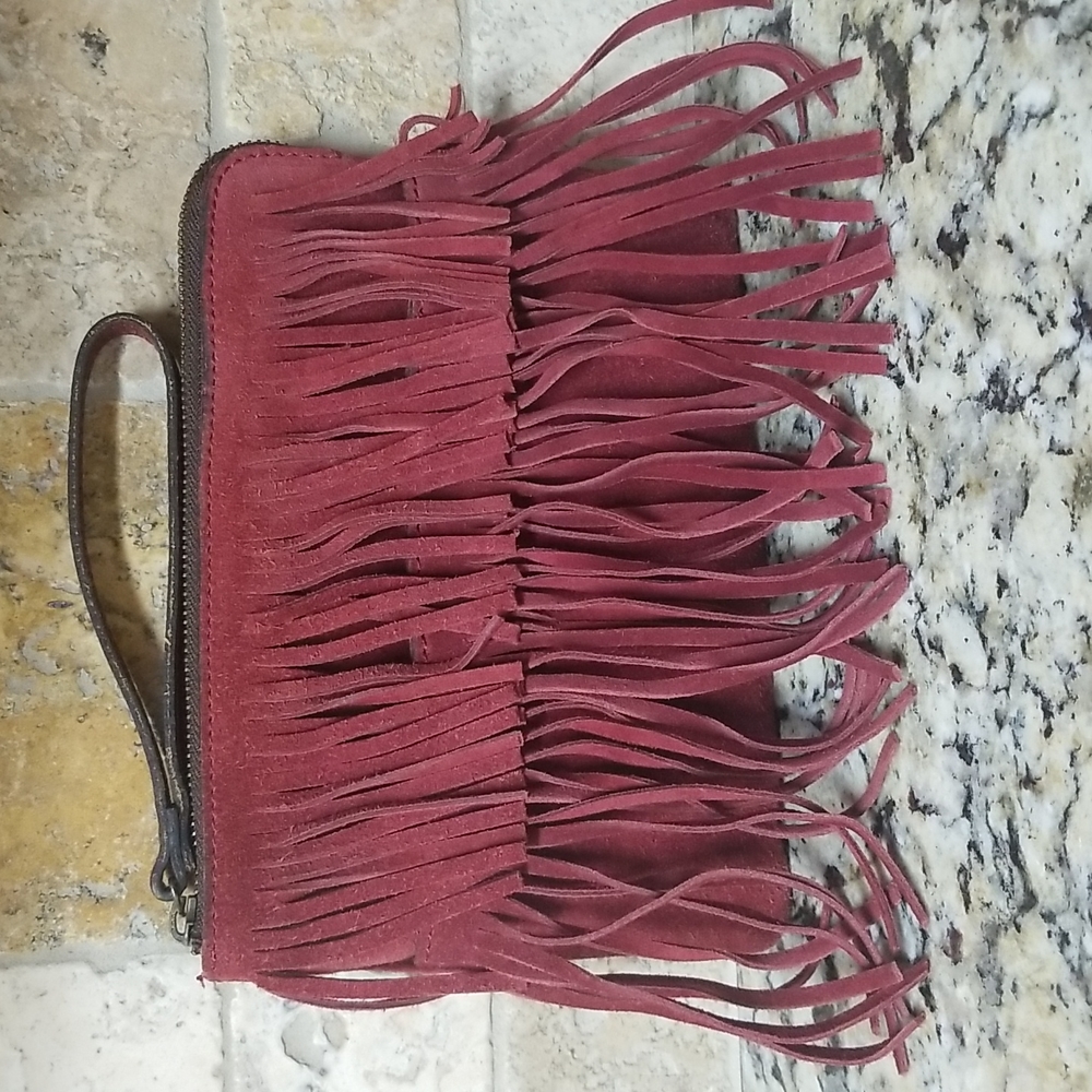 Patricia Nash Fringe Suede Wristlet